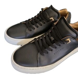 Buscemi Blk Italian Leather Wht Sole LowTop Sneakers EU 38/US Mens Sz 6 Wms 7.5